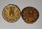 Vintage clip on floral Earrings w/ faux pearls & clear rhinestones marked Leru — photo 7