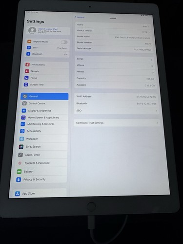 Apple iPad Pro 2nd Gen. 256GB, Wi-Fi, 12.9 in - Space Grey - iOS 17 - Picture 3 of 7