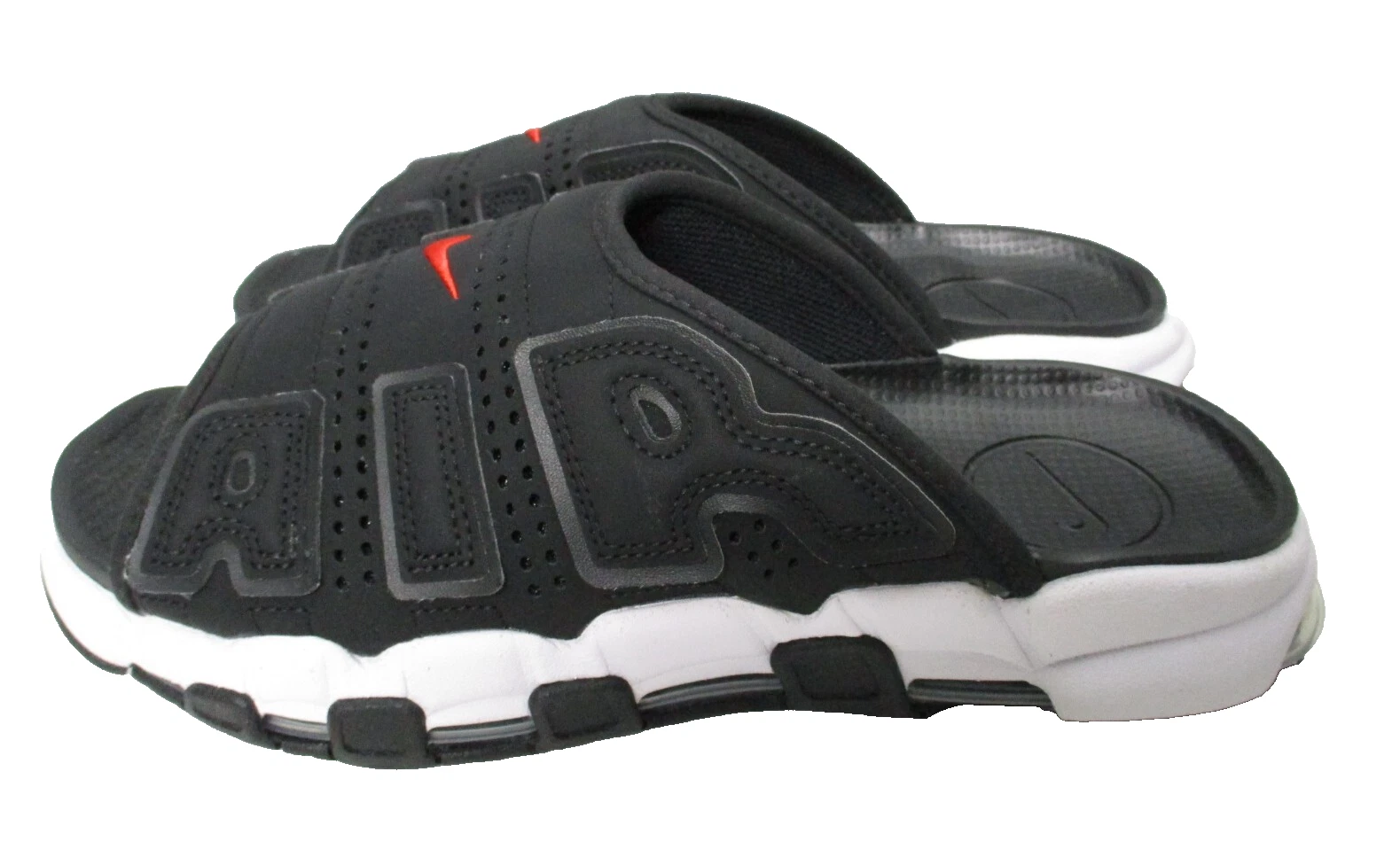 Sandali Nike Air More Uptempo Slides neri bianchi rossi uomo taglia 8 donna taglia 9