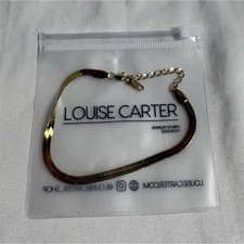 Louise Carter Gold Tone Snake Chain Adjustable Bracelet w/ Lobster Clasp