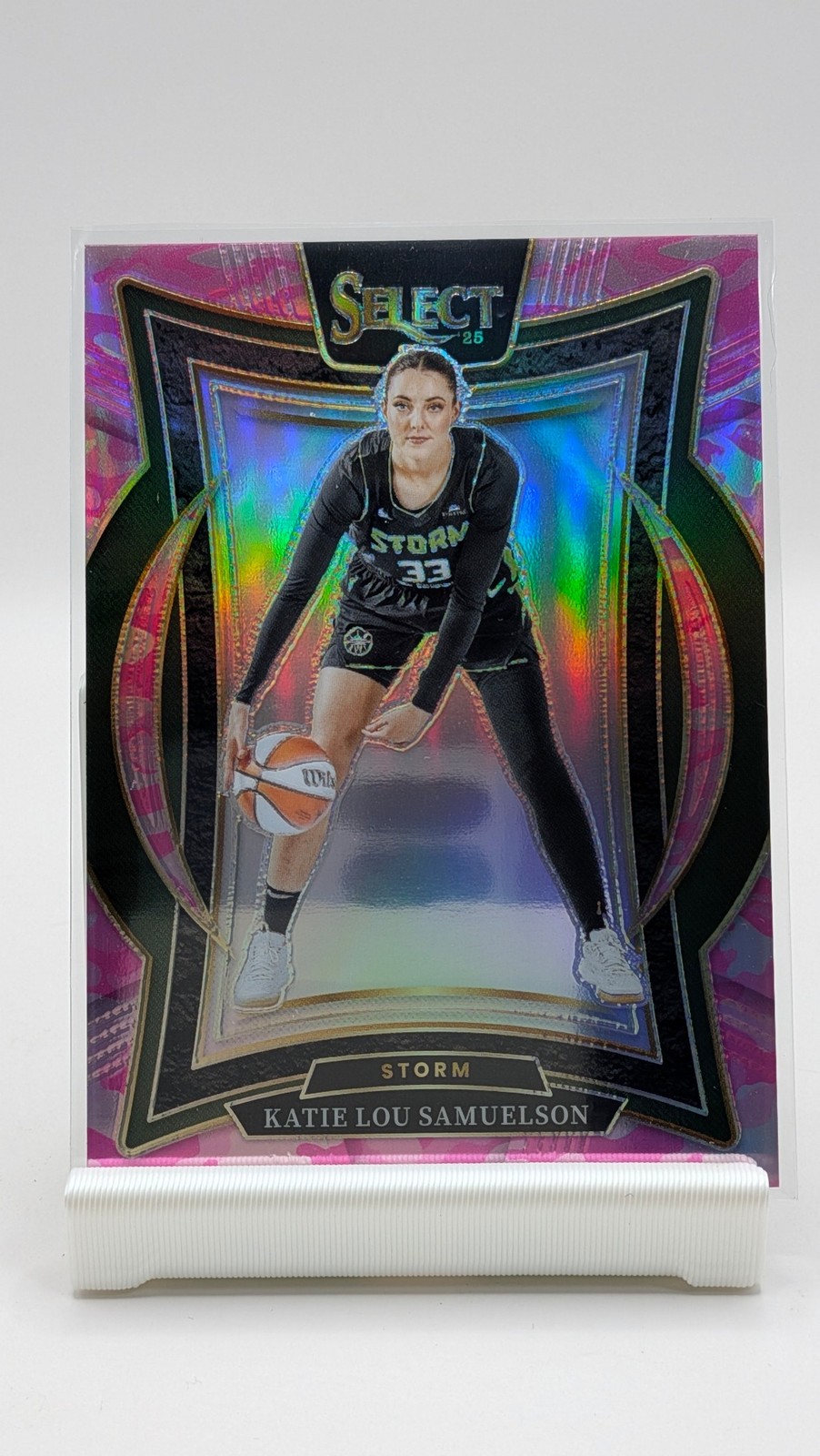 2025 Panini Select WNBA #53 Katie Lou Samuelson Pink Camo Prizms #/175