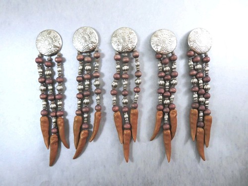 Handmade Gaucho Dangles Southwestern Lot Of 5 For Crafts Jewelry Wood Clay Metal
