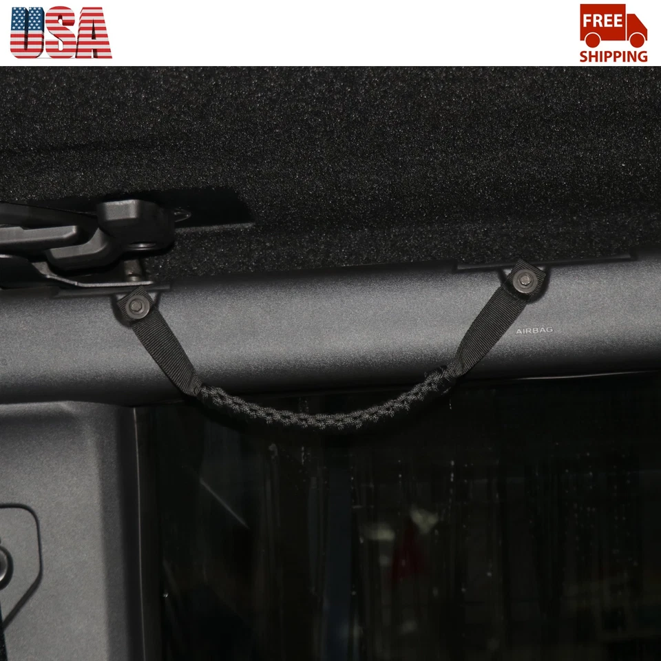 4PCS Black Roll Bar Grab Handles Paracord Grip Handle For Ford Bronco 2021-2024 Foto 3 de 4