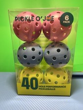 Pickle O'Joe 6pk Balls Pickleballs Multi Vibrant/Pastel Colors -