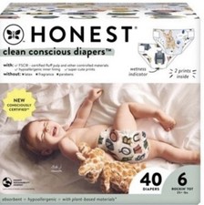 The Honest Company Clean Conscious Disposable Baby Diapers - Size 6, 40 Count