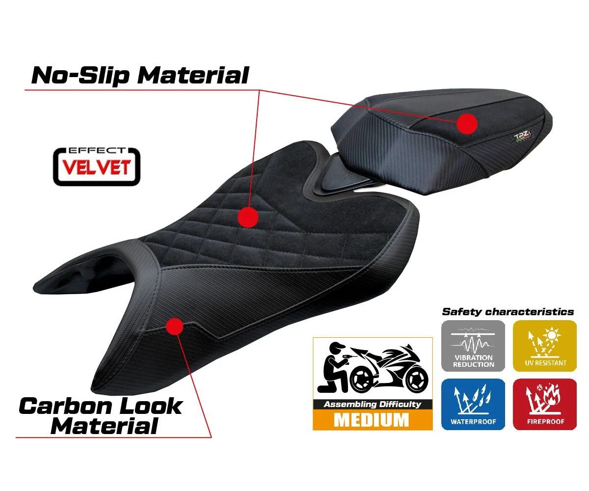 Seat cover Vignesh Velvet S.E. Black Tpz compatible APRILIA TUONO 457 2025 2026