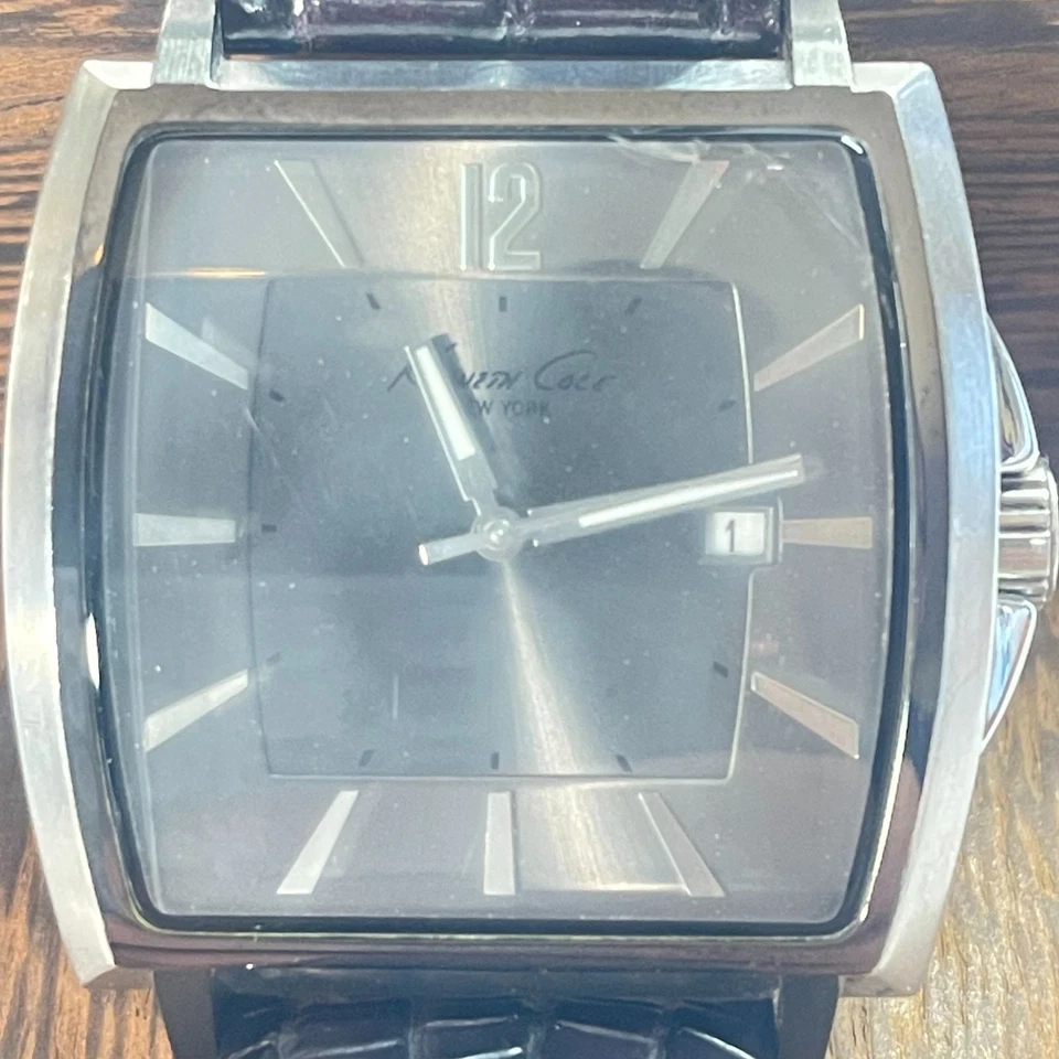 Kenneth Cole New York KC1685 A126-10 Men’s Black Dial Rectangular Quartz Watch - image 2 of 4