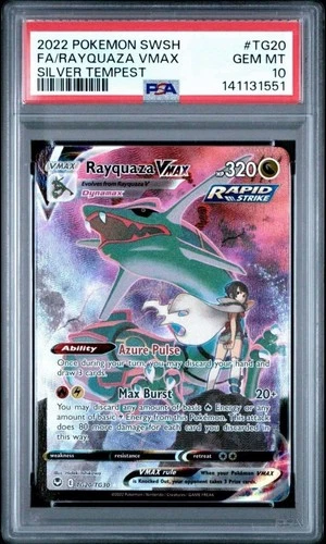 2022 Pokemon TCG Silver Tempest Rayquaza VMAX TG20 Ultra Rare Holo PSA 10