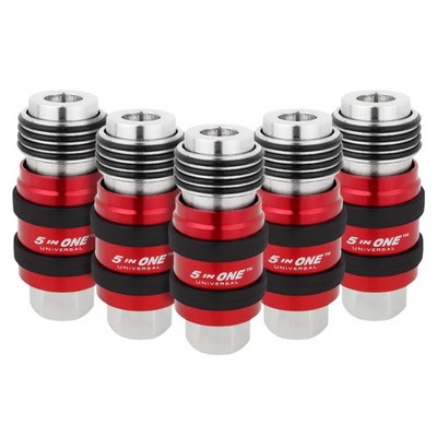 Milton 1750 Safety Exhaust Coupler 1/4 in FNPT Red Pack of 5