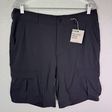 REI Sahara Cargo Shorts Mens 34 Hiking Camp Hike Trails UPF 50 Outdoor Grey NEW