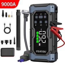 9000A Car Jump Starter Air Compressor Pack Booster USB LED Power Bank Battery