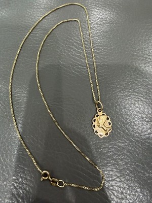 Schöne Vintage 14k Gelbgold Kette Halskette mit ägyptischem Anhänger