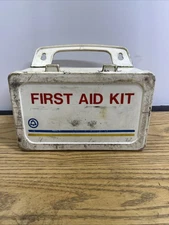 Vintage Bell System First Aid Kit  With Contents And Wall Mountable Handle