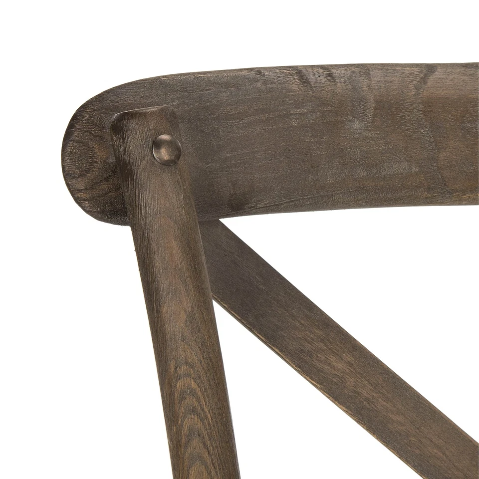 Silla lateral blanca antigua con respaldo en X Franklin Farmhouse Collection American Homes Foto 4 de 4