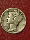 BUY  IT NOW !!  1942-D  Mercury  SILVER Dime  FINE+     BUY IT NOW !!