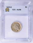 1925-D Buffalo Nickel 5c ICG AU58 - Hard to find in this grade in PCGS/NGC/CAC!