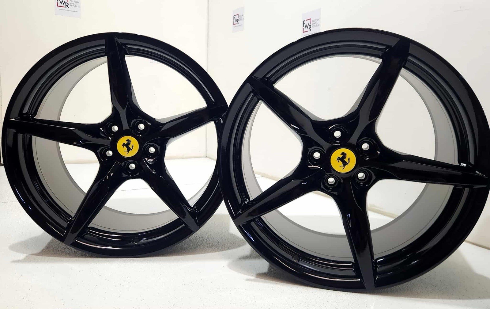 20” Ferrari F8 488 Black Wheels Tributo Genuine Original Factory OEM GTB 458