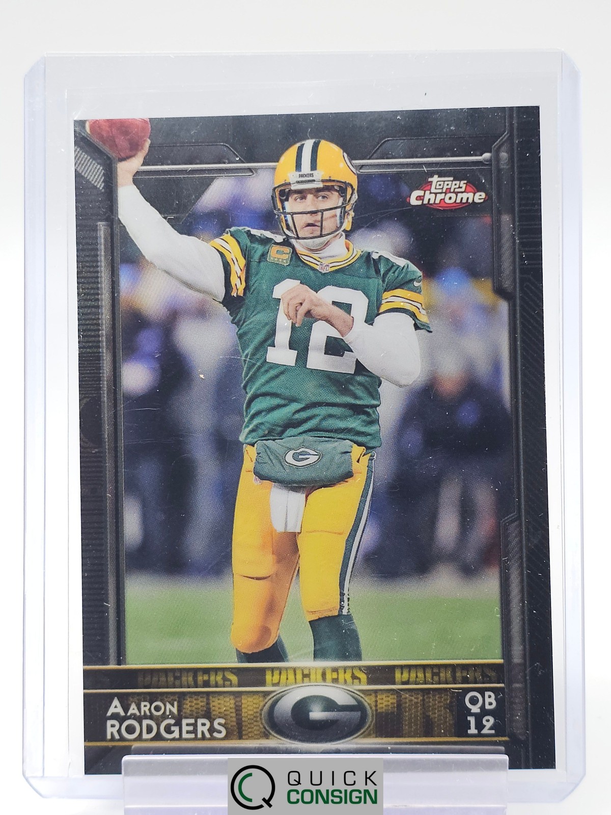 AARON RODGERS 2015 TOPPS CHROME BLACK REFRACTOR /299 #2 PACKERS FOOTBALL Q0014