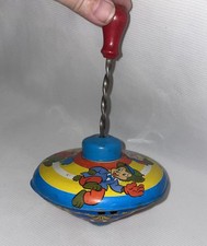 Vtg 0hio Art Toy Spinning Top W/ Bears And Baseballs