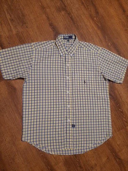 Men Polo Jeans Shirt Yellow Cotton 38 / M / 46