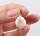 Pulchritude 14-16 mm Sea Natural Pink Baroque Pearl Pendant 925 Silver