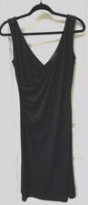 Banana Republic Women's Dress S Black Ruched Stretchy Draped V-Neck Party Vintag