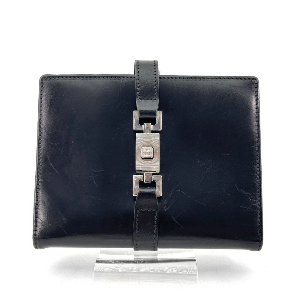 GUCCI Jackie Cuero Negro Planificador de Día Cubierta Agenda Auténtica de Japón Foto 4 de 4