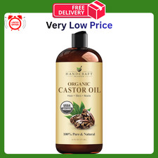 Premium Organic Castor Oil 100 Pure and Hexane-Free Cold-Pressed Beauty 16 fl.