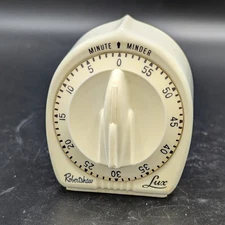Vintage Robert Shaw Lux 60 Minute Minder Kitchen Timer Atomic Rocket Knob Works