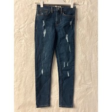 Levis 720 High Rise Super Skinny Distressed Youth Girls Jeans Medium Wash M 7/8