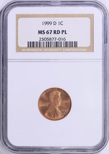 1999-D 1C Red Lincoln MEMORIAL REVERSE Cent  NGC Certified MS67 PL PROOF LIKE