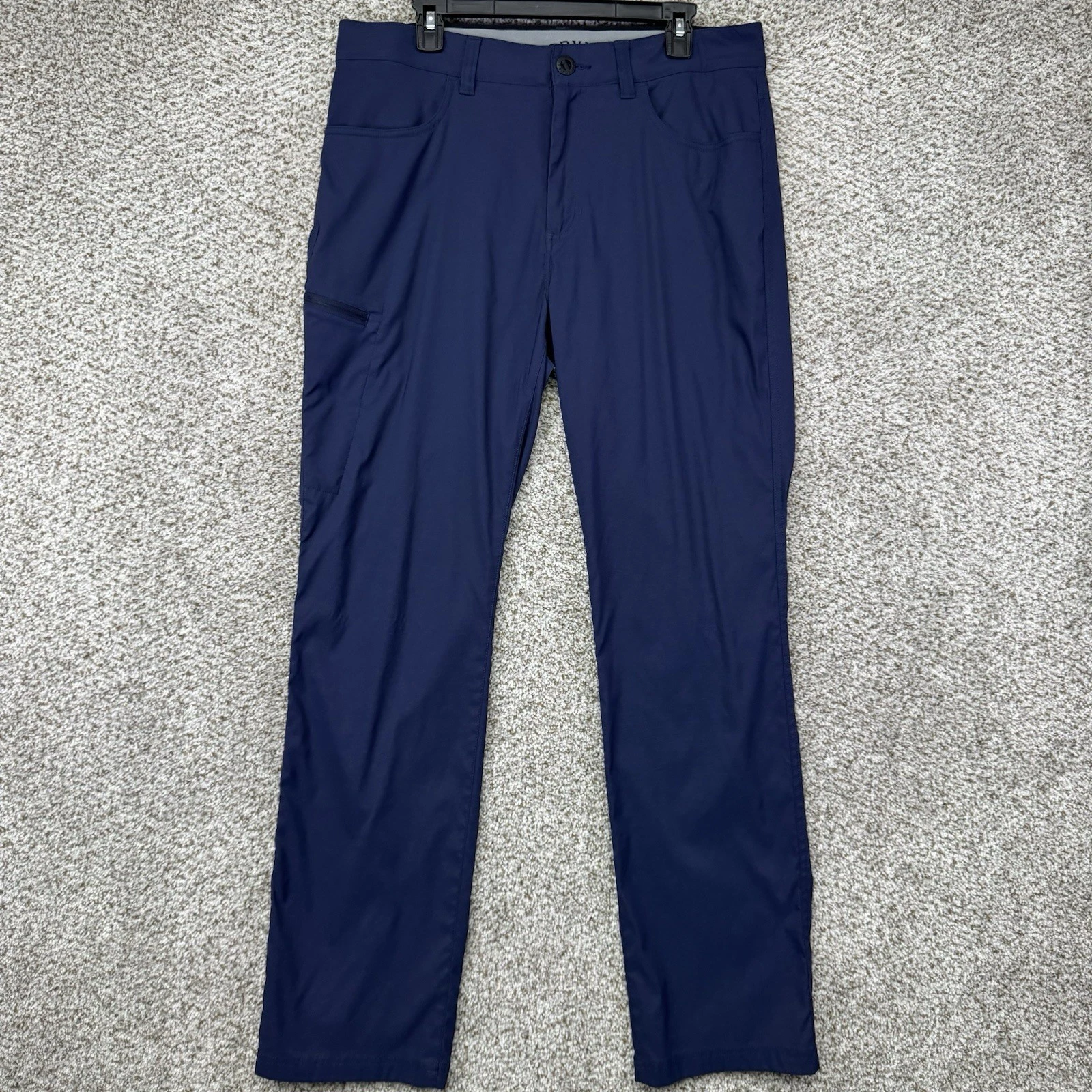 Orvis Tech Pants Mens 34x32 Blue Water Resistant Stretch Hiking Pockets Nylon
