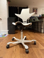 Hag Capisco 8106 Saddle Chair White With Black Pad. Light use - Great Condition