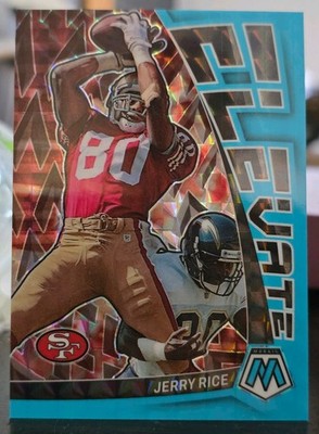 2023 Panini Mosaic Jerry Rice Elevate Mosaic Blue Fluorescent #02/15 49ers
