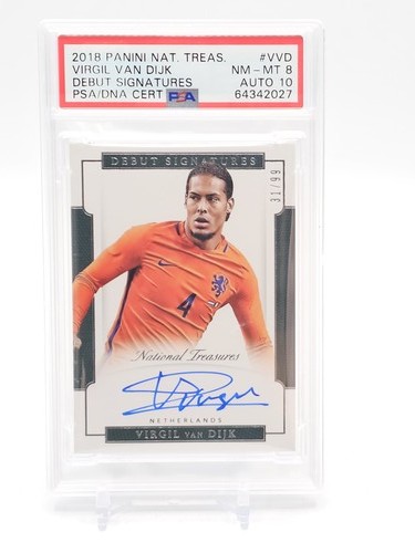 VIRGIL VAN DIJK 2018-19 NATIONAL TREASURES DEBUT SIGNATURES AUTO PSA 8 10 Q0902