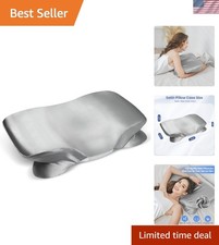 Satin Pillowcase for Cervical Pillow Queen Size Soft Smooth Zipper Gray