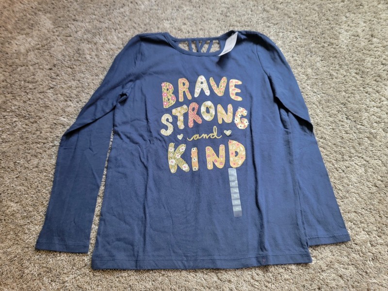 Carters Girls Long Sleeve Navy Blue Top Size 14 NWT!!