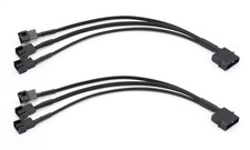 2 Pack Molex to 3 Pin 4 Pin PC Case Fan Adapter Cable 10 Inch
