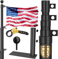 RV Telescoping Flag Pole Kit 25 FT 11 Gauge Heavy Duty Tire Mount Flag Pole NEW