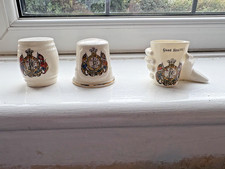 3 British Empire Exhibition Wembley 1924 Willow Barrel Large Thimble Hand Glass