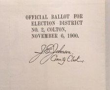 Historical Ballot Presidential- Rare -William McKinley -Teddy Roosevelt  -1900