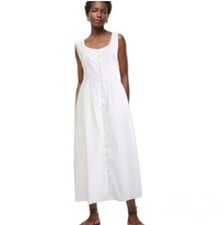 J.Crew Button-front cotton poplin dress White Sz 0
