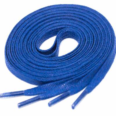 F4-CS ROYALBLAU | 4 mm breite flache gewachste Schnürsenkel