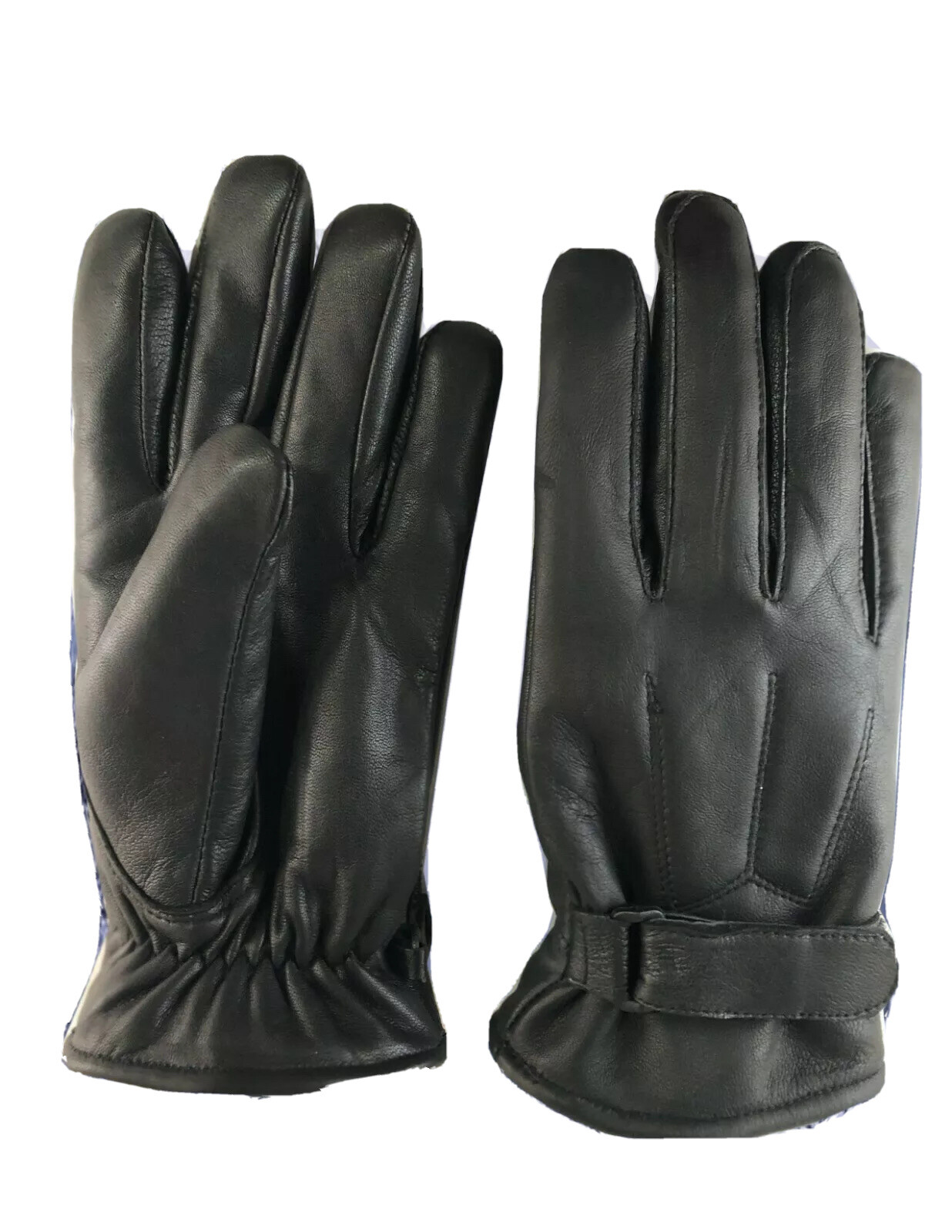 Leather winter Men's Classy 100% w/ Fur Lined Warm Motorcycle Black 