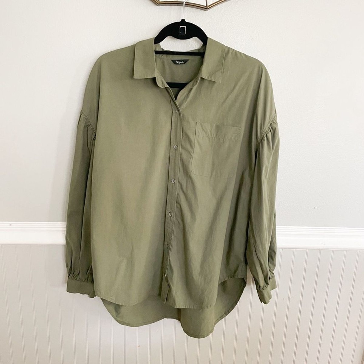 high low button down shirt