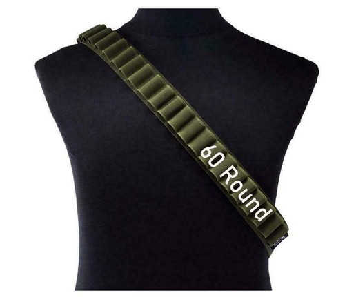 2pcs 60 Round Shells 12 20 Gauge GA Shotgun Bandolier Ammo Holder Tactical Black - Bild 8 von 11