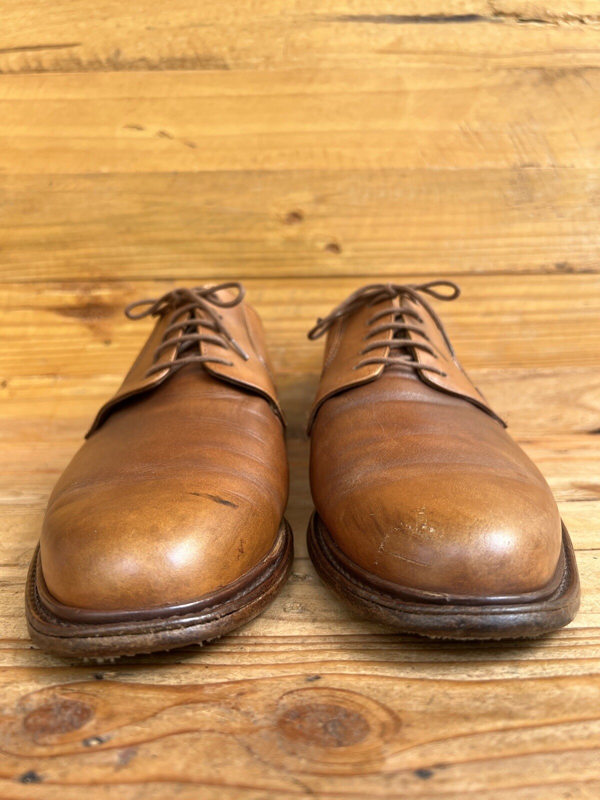 SAOLA Scarpe eleganti da uomo Paraboot marroni in pelle da uomo taglia UK 9 US 10 made in France