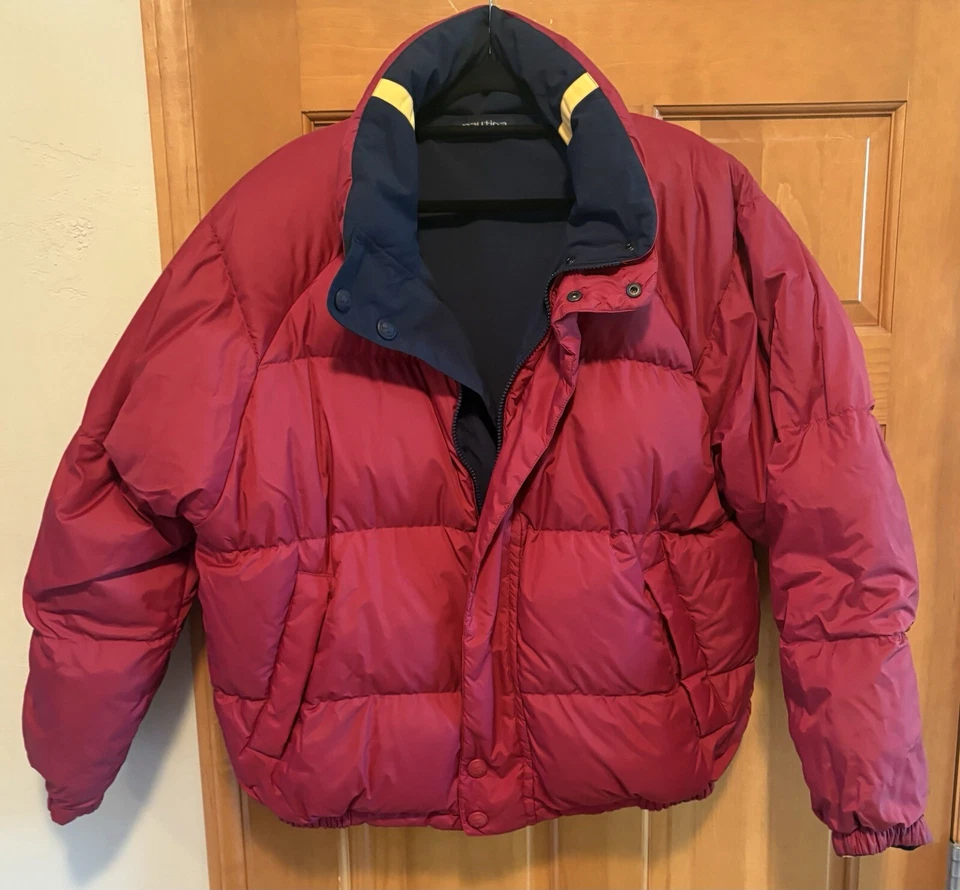Abrigo/chaqueta acolchada vintage años 90 NAUTICA plumón de pato reversible - para hombre L - usada en excelente estado Foto 4 de 4