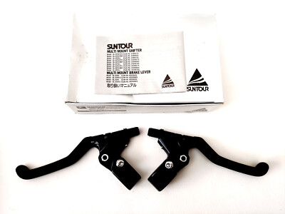 パーツ SUNTOUR XC PRO BRAKE LEVER & SHIFT LEVER NOS NEW Suntour XC PRO Brake Levers Black Mountain Bike BL-XP00-S