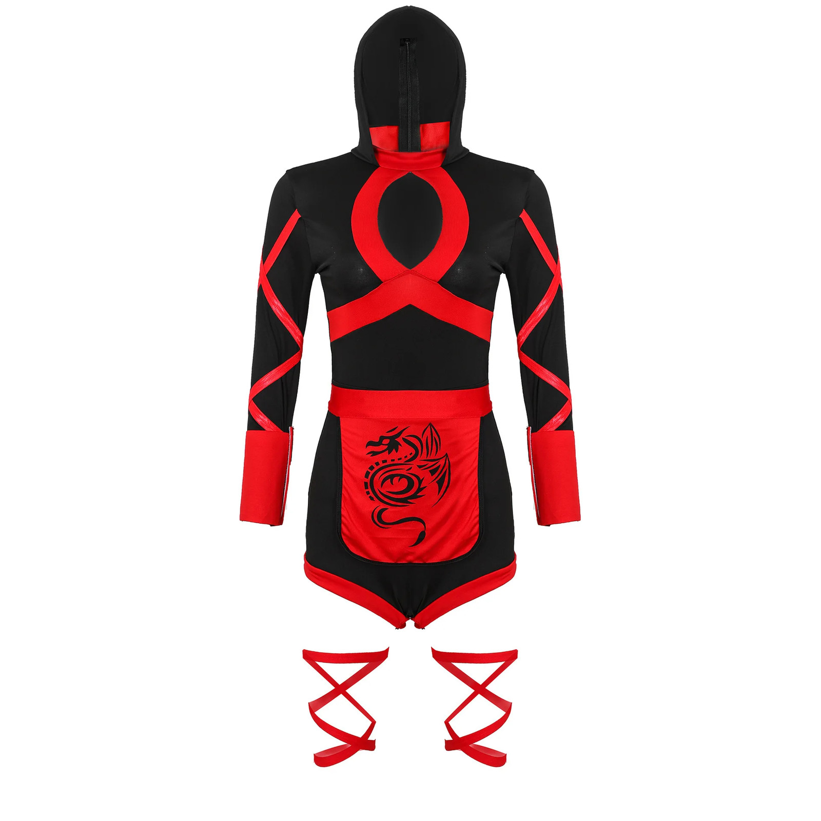 Halloween Lo último Para mujeres Sexy Disfraz de Ninja: Anime Dragón Samurai Juegos con disfraces Mono